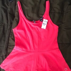 NWT Express Coral peplum, sleeveless top
